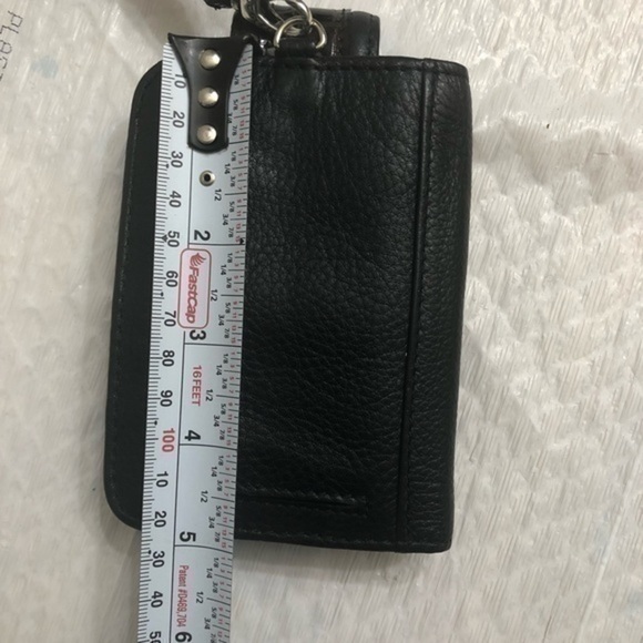 Brighton brown black leather wristlet wallet